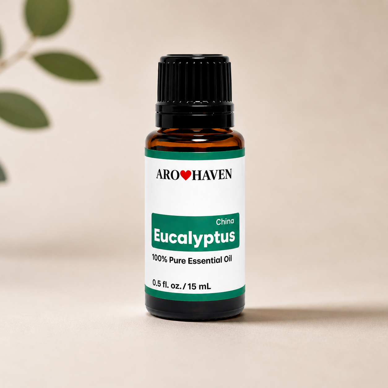 Aro Haven Eucalyptus Essential Oil 0.5 fl oz (15 mL) – 100% Pure Eucalyptus Globulus Oil – GC/MS Tested, High 1,8-Cineole Content, Aromatherapy Diffuser Oil, Fresh Crisp Aroma, Premium Essential Oil