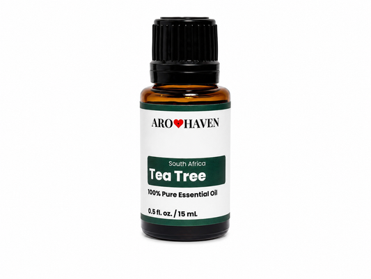 Aro Haven Tea Tree South Africa Essential Oil 0.5 fl oz (15 mL) – 100% Pure Melaleuca Alternifolia Oil – GC/MS Tested, High Terpinen-4-ol Content, Aromatherapy Diffuser Oil, Premium Essential Oil
